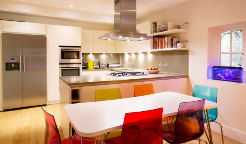 Iluminação Perfil de Led Cozinha Valor Itapevi - Iluminação Sala e Cozinha Integrada