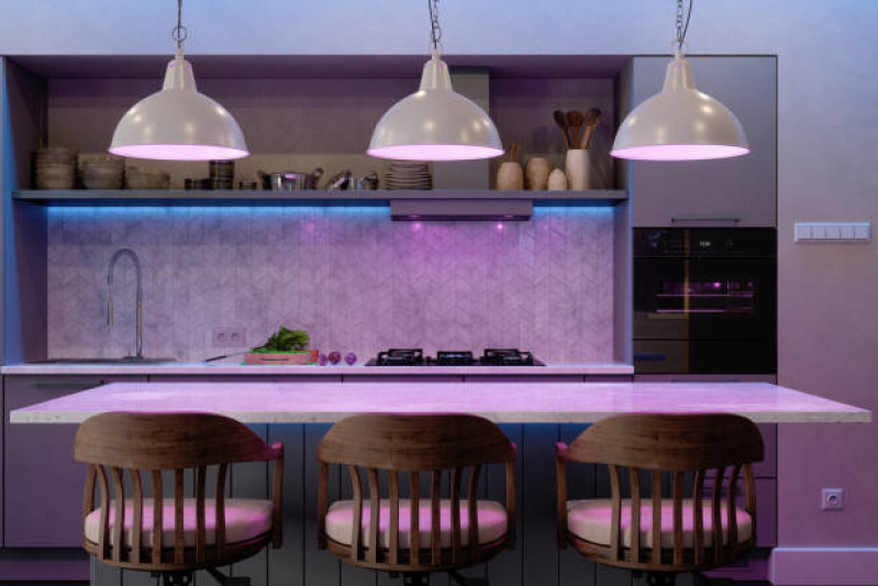 Valor de Iluminação de Cozinha Pequena Osasco - Iluminação Sala e Cozinha Integrada